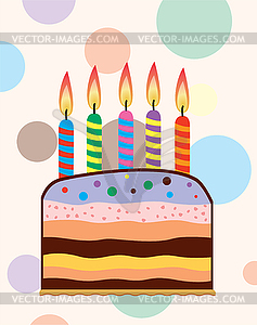 Vector  birthday cake  - vector clipart