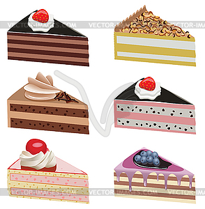 Vector cake slices - vector image
