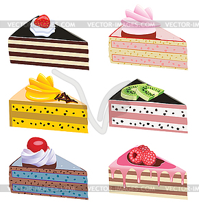 Vector cake slices - vector clip art