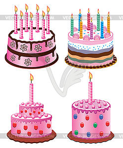 Vector birthday cakes - vector clipart / vector image