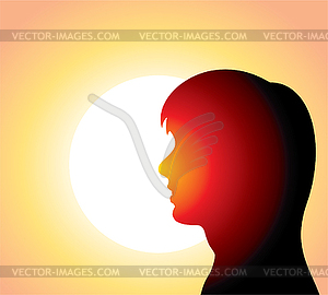 Vector silhouette of a girl - vector clipart