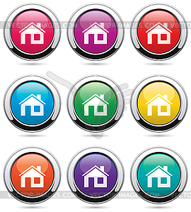 Home buttons - color vector clipart