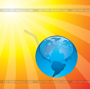 Earth and sun - vector clipart