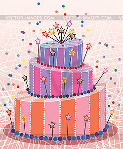 Birthday cake - vector clipart