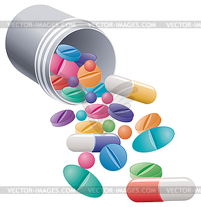 Vector pills and capsules - vector clip art