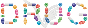 Vector  pills and capsules - vector image