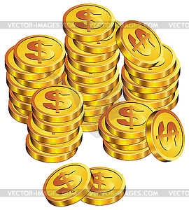 Vector golden coins - stock vector clipart