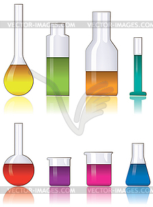 Vector  laboratory glassware - vector clipart