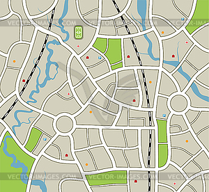 Вектор карта города - изображение векторного клипарта