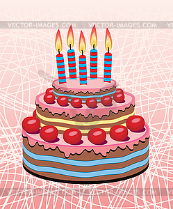Vector birthday cake - vector clip art