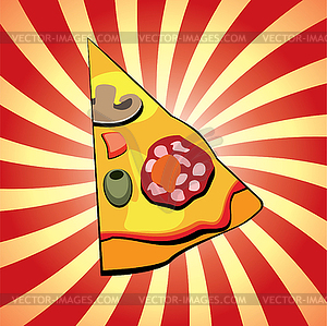 Vector italian pizza - color vector clipart