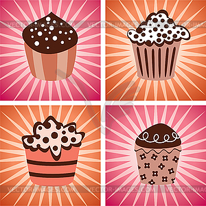 Vector cupcakes  - vector image