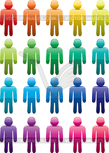Vector male symbols - color vector clipart