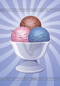 Vector icecream in a bowl  - vector clip art