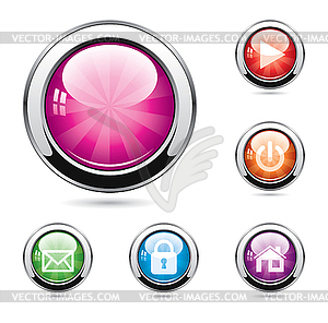 Set of glossy buttons - royalty-free vector image