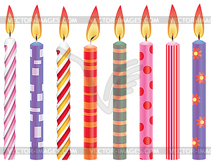 Set of colorful birthday candles - vector EPS clipart