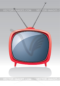 Red retro tv set - royalty-free vector clipart