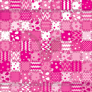Pink patchwork art background - vector image