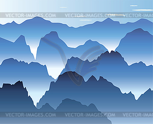 Mist in mountains - vector clipart