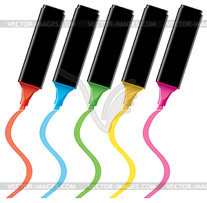 Colorful highlighters - vector clipart