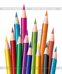 Куча цветных карандашей - векторное изображение клипарта