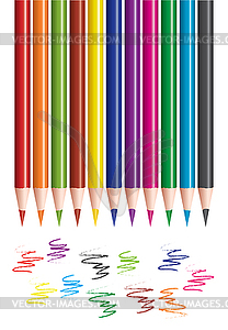 Set of colored pencils - vector image