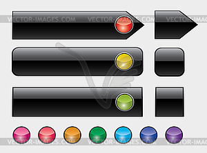 Web buttons with colorful lights - vector clip art