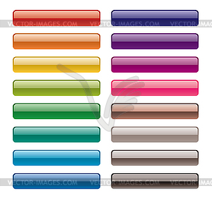 Colorful long web buttons - vector clipart