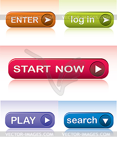 Set of colored web buttons - vector image