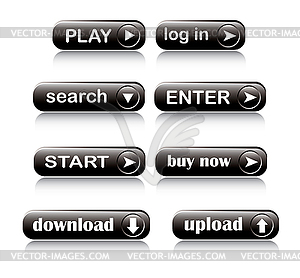 Black web buttons - vector image