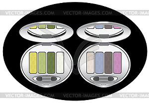 Multicolored eye shadows - vector image