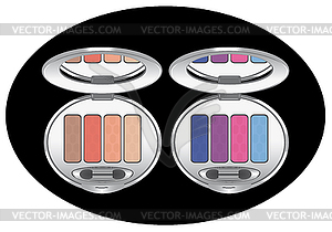 Multicolored eye shadows - vector image