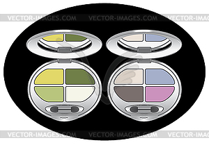Multicolored eye shadows - vector clipart