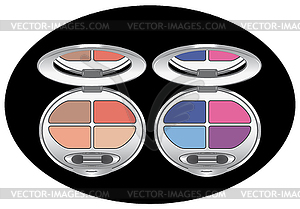 Multicolored eye shadows - vector clipart