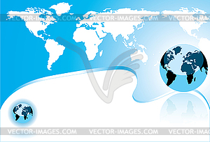 Abstract world map and earth globe - vector image