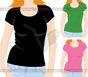Women`s t-shirt template - vector clipart