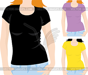 Women`s t-shirt template - vector clipart