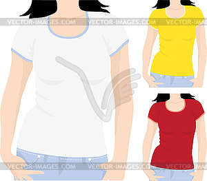 Women`s t-shirt template - vector clip art