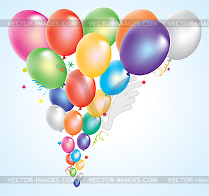 Colorful balloons in sky - vector clipart