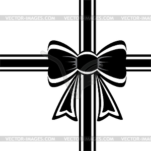 Black ribbon with bow - vector image