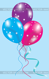 Colorful balloons with stars - vector clip art