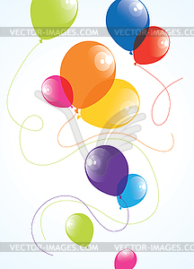 Colorful balloons in sky - vector clipart