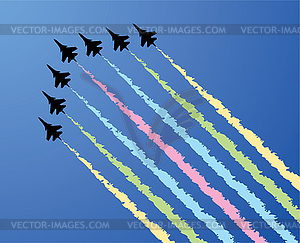 Airplane show - vector image