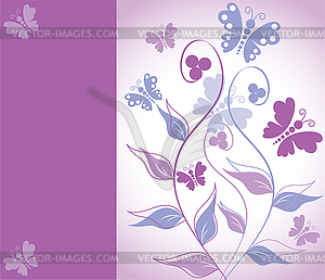 Card with floral ornament - vector clip art