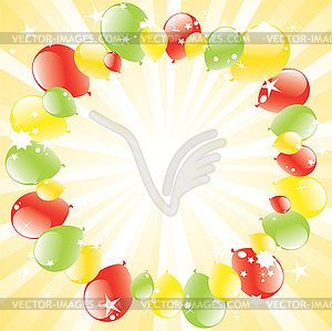 Festive balloons and light-burst - vector clip art