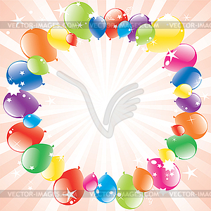 Festive balloons and light-burst - vector clipart / vector image