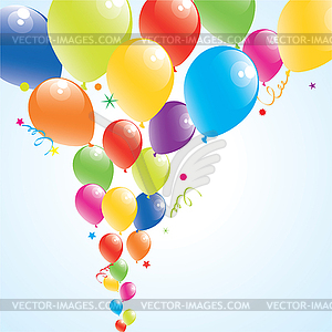 Разноцветных шаров в небо - векторное изображение клипарта