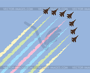 Airplane show - vector image