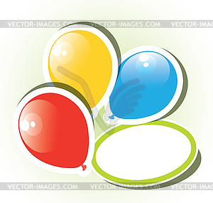 Colorful paper balloons with copyspace - vector image