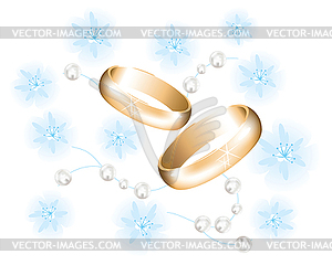 Golden wedding rings - stock vector clipart